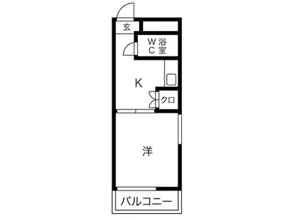 ハイツ浅井(1DK/3階)の間取り写真