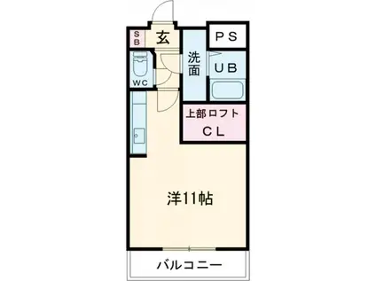 プランドール・アイ(ワンルーム/4階)の間取り写真