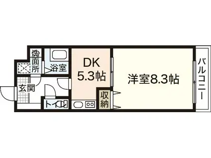 パシフィカコイン通(1DK/4階)の間取り写真