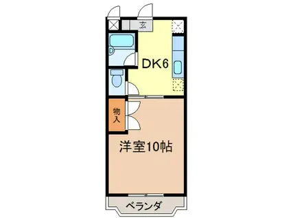 サンシャインA1(1DK/2階)の間取り写真