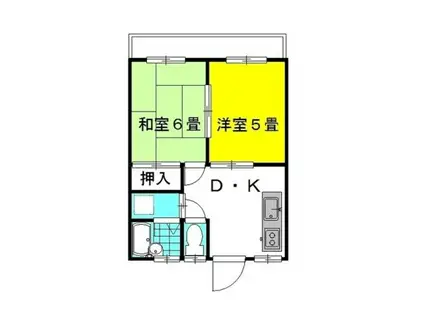 ドエル・ニシノC棟(2DK/2階)の間取り写真