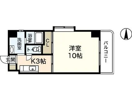 PENSION大塚西(1K/4階)の間取り写真