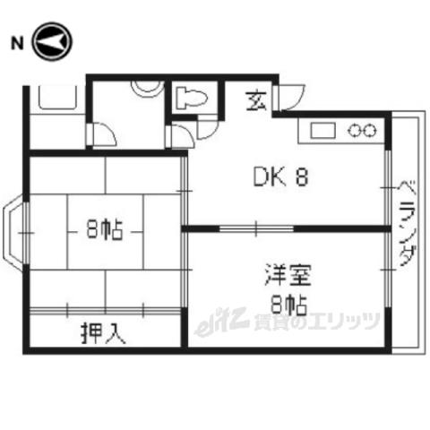 コーポラス桃山(2DK/3階)の間取り写真
