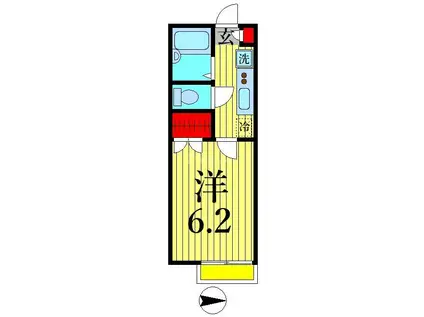クレアーレ瑞江II(1K/2階)の間取り写真
