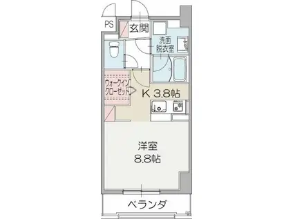 プライム三島プレイス(ワンルーム/9階)の間取り写真
