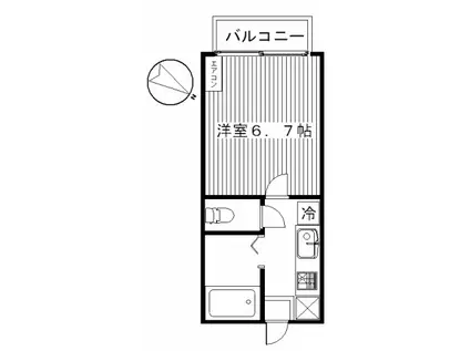 ハイツフレンド藤岡II(1K/1階)の間取り写真