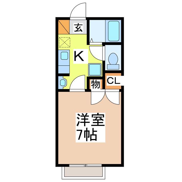 コーポサンリッチII(1K/2階)の間取り写真