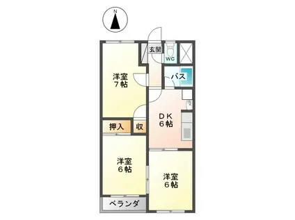 メゾン・ド・ファミール(3DK/3階)の間取り写真