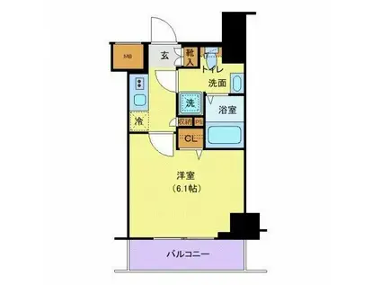 ログ品川サーフサイド(1K/4階)の間取り写真