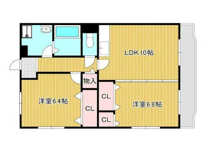 桜ユーミーマンション(2LDK/2階)の間取り写真