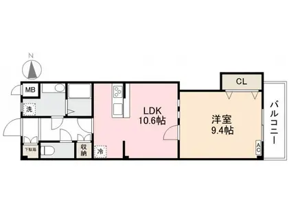 サウスプラザ六条(1LDK/3階)の間取り写真
