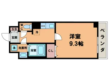 プロスペクト美章園(1K/5階)の間取り写真