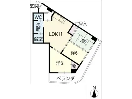 サンヒルズ松和花壇(3LDK/2階)の間取り写真