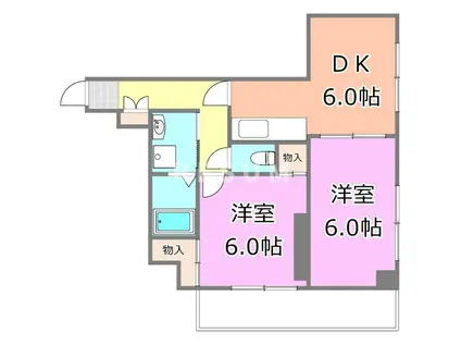 BELLIS(2DK/6階)の間取り写真