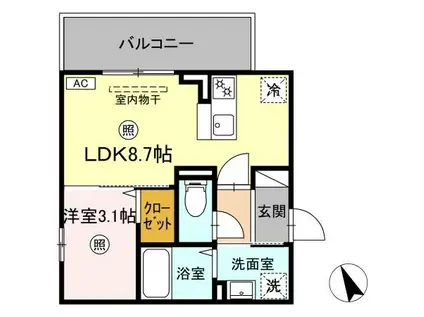 BRILLIA TWIN STAGE A棟(1LDK/3階)の間取り写真