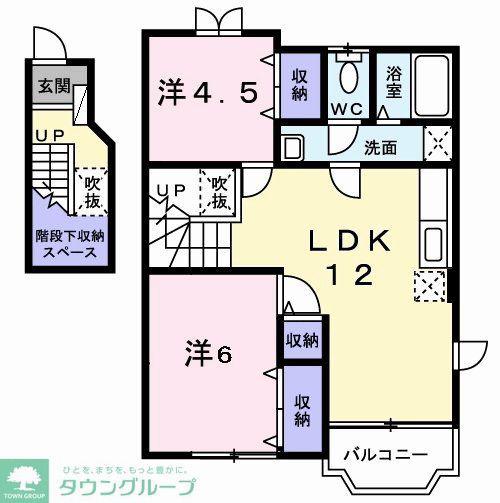 クイーンパレス(2LDK/2階)の間取り写真