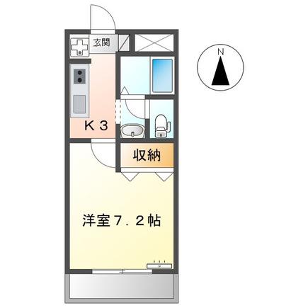 グランドパレス宮西(1K/1階)の間取り写真