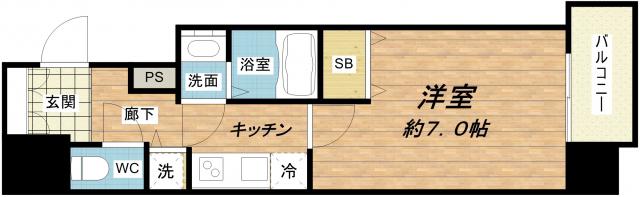 プレサンス松屋町駅前(1K/10階)の間取り写真