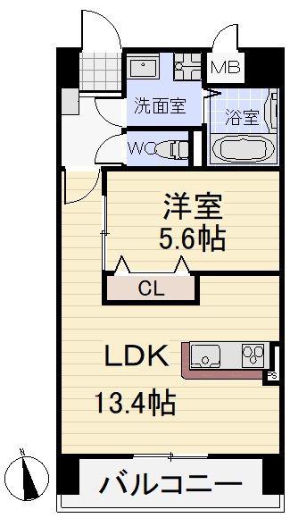 スカーバティー葵(1LDK/1階)の間取り写真