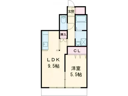 ウエストパーク佐世保(1LDK/5階)の間取り写真