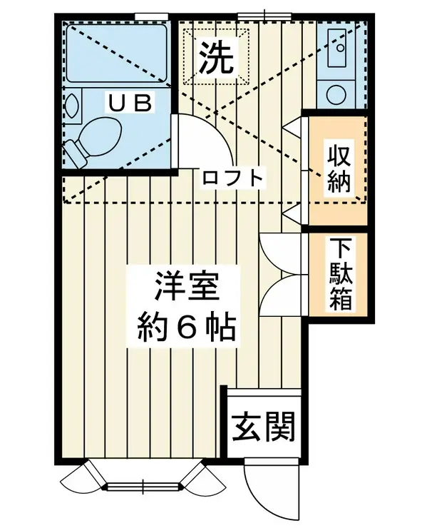 ローズアパートD棟 1階階 間取り