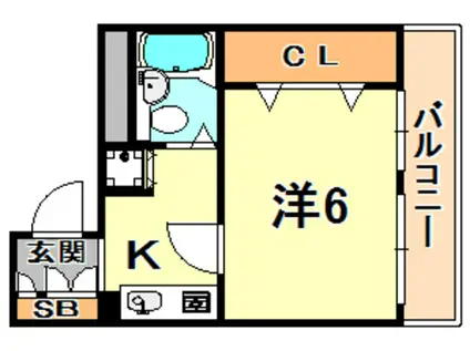 ピアドール王子公園(1K/3階)の間取り写真