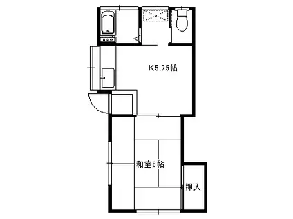 秋田コーポ(1DK/2階)の間取り写真