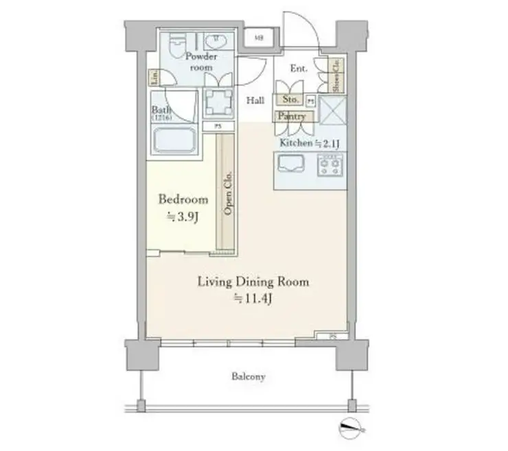 イクサージュ目黒 3階階 間取り