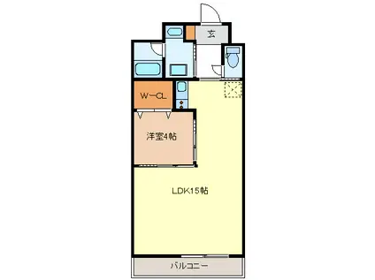 スクエア西丸之内(1LDK/4階)の間取り写真