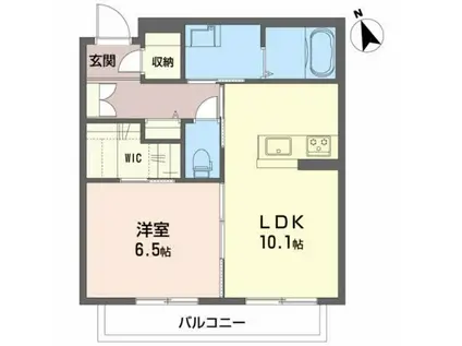 フロントマーレ(1LDK/1階)の間取り写真