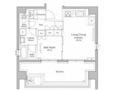 プラウドフラット浅草橋III(1LDK/10階)の間取り写真