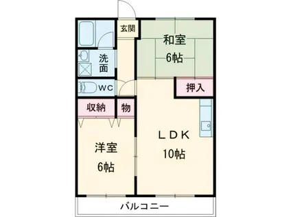 ルベルアジュ(2LDK/2階)の間取り写真