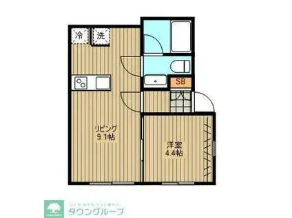 KINUTA HILLS(1LDK/1階)の間取り写真