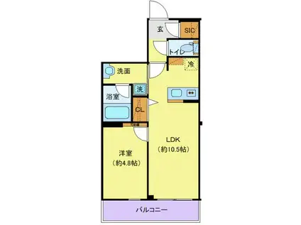 LUMEED志村坂上(1LDK/1階)の間取り写真