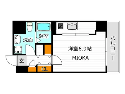 PRIMA ROSA優(ワンルーム/2階)の間取り写真