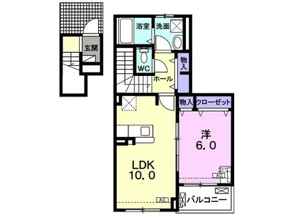 メゾン ド フランII B(1LDK/2階)の間取り写真