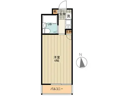 コアクレスト立川(ワンルーム/3階)の間取り写真