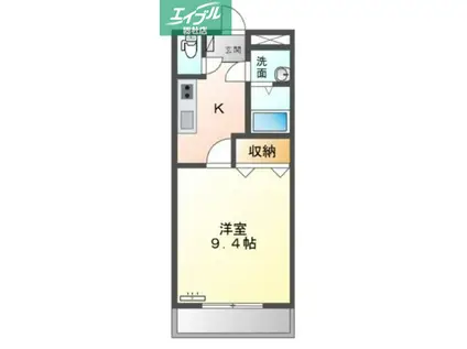 サンコート窪津(1K/1階)の間取り写真