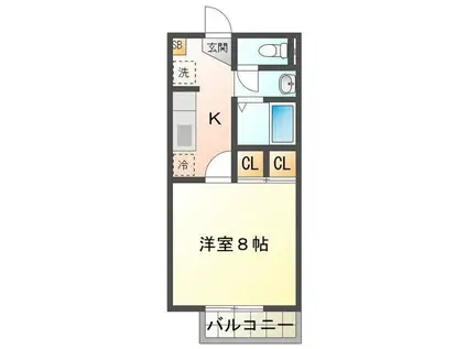 NEU HAUS(1K/2階)の間取り写真