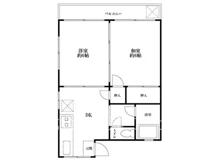 矢田マンション(2DK/3階)の間取り写真