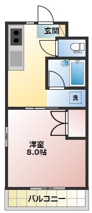 シンフォニー(1DK/1階)の間取り写真