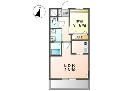 リアン オキダイ(1LDK/1階)の間取り写真