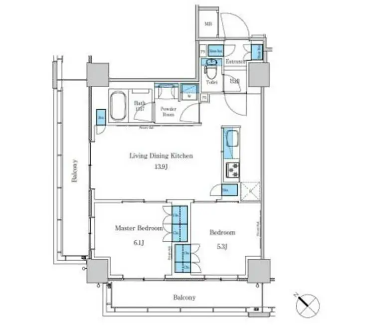パークアクシス滝野川ラブリーズ 3階階 間取り