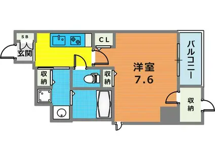 BLUE SKY MAYA(1K/5階)の間取り写真