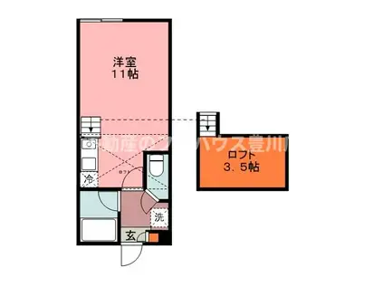 セザンヌ王ヶ崎(ワンルーム/2階)の間取り写真