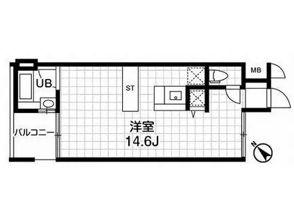 匠空京町堀(ワンルーム/2階)の間取り写真