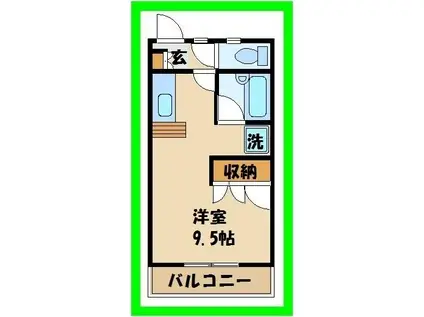 アイビーハウス(ワンルーム/1階)の間取り写真