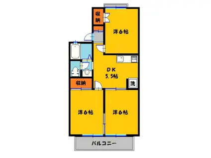 コーポなみまつIII(3K/2階)の間取り写真