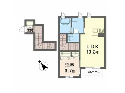 メゾンヴァリエII(1LDK/2階)の間取り写真