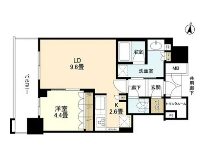 ブランズタワー梅田ノース(1LDK/24階)の間取り写真